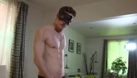 Maskurbate: Jake wearing mask toys during interview