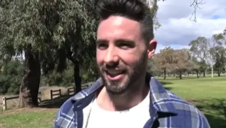 Str8Chaser - Inked Blaze Levine POV handjob public sex