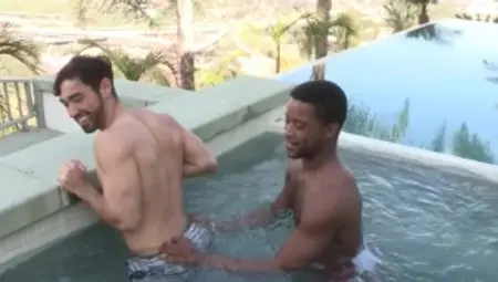 Black Male Me - Bareback swallow with athletic Gideon & Landon