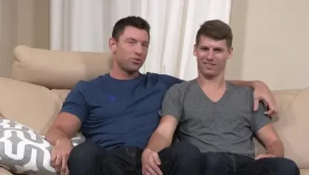 SeanCody - Nervous Emmett first time cock sucking on the couch