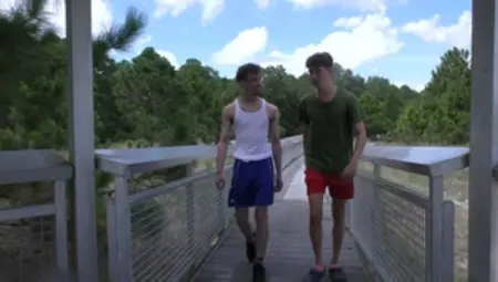 Alex gets pounded by Andy outdoors